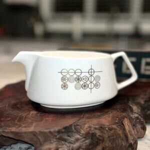 Vintage MCM Gailstyn Galecraft Golden Symphony GRAVY BOAT White Gold Atomic